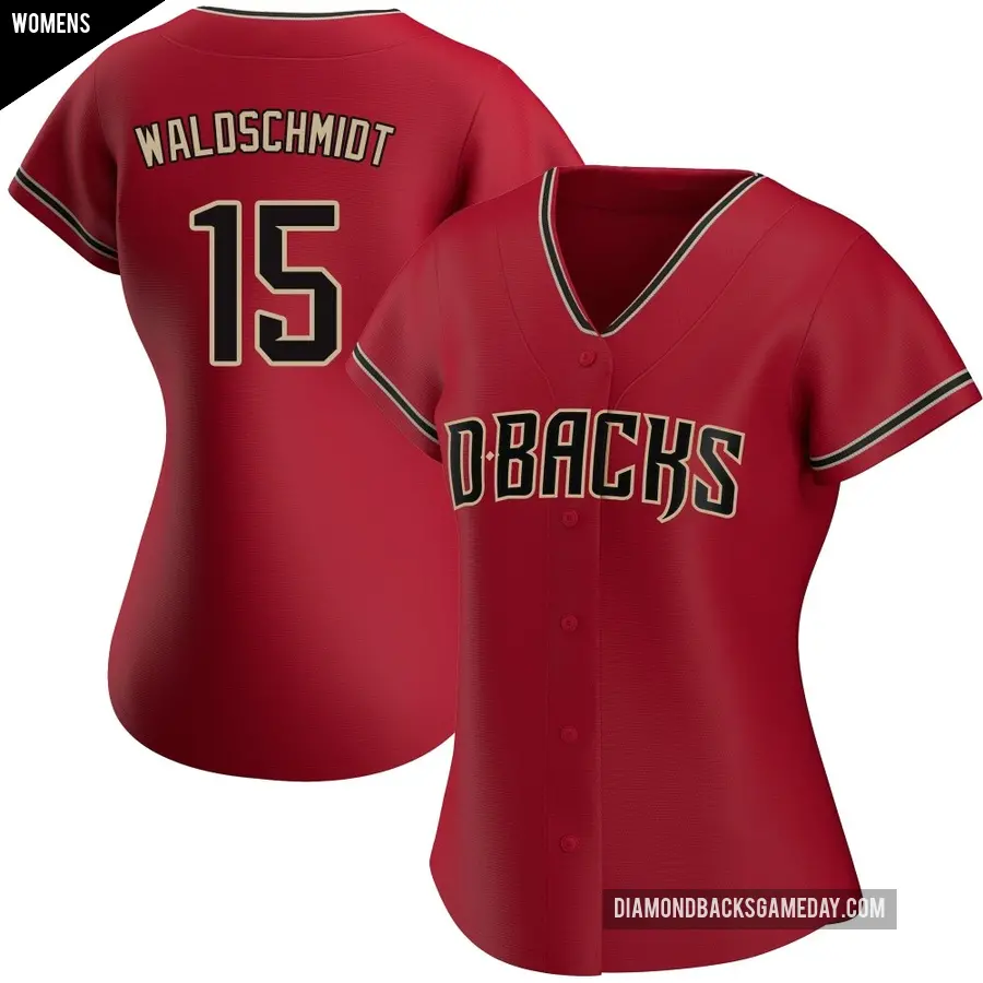 Women's Arizona Diamondbacks ＃15 Ryan Waldschmidt Authentic Red Alternate Jersey