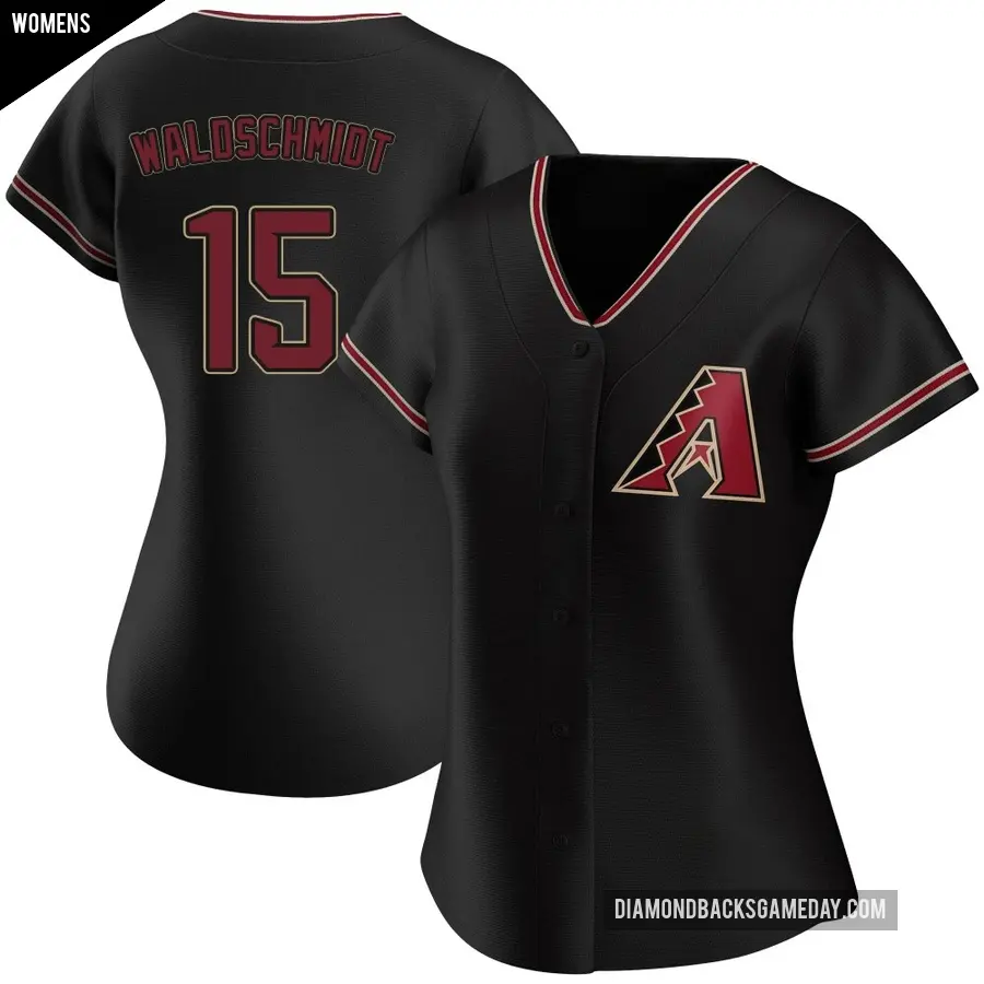 Women's Arizona Diamondbacks ＃15 Ryan Waldschmidt Replica Black Alternate Jersey