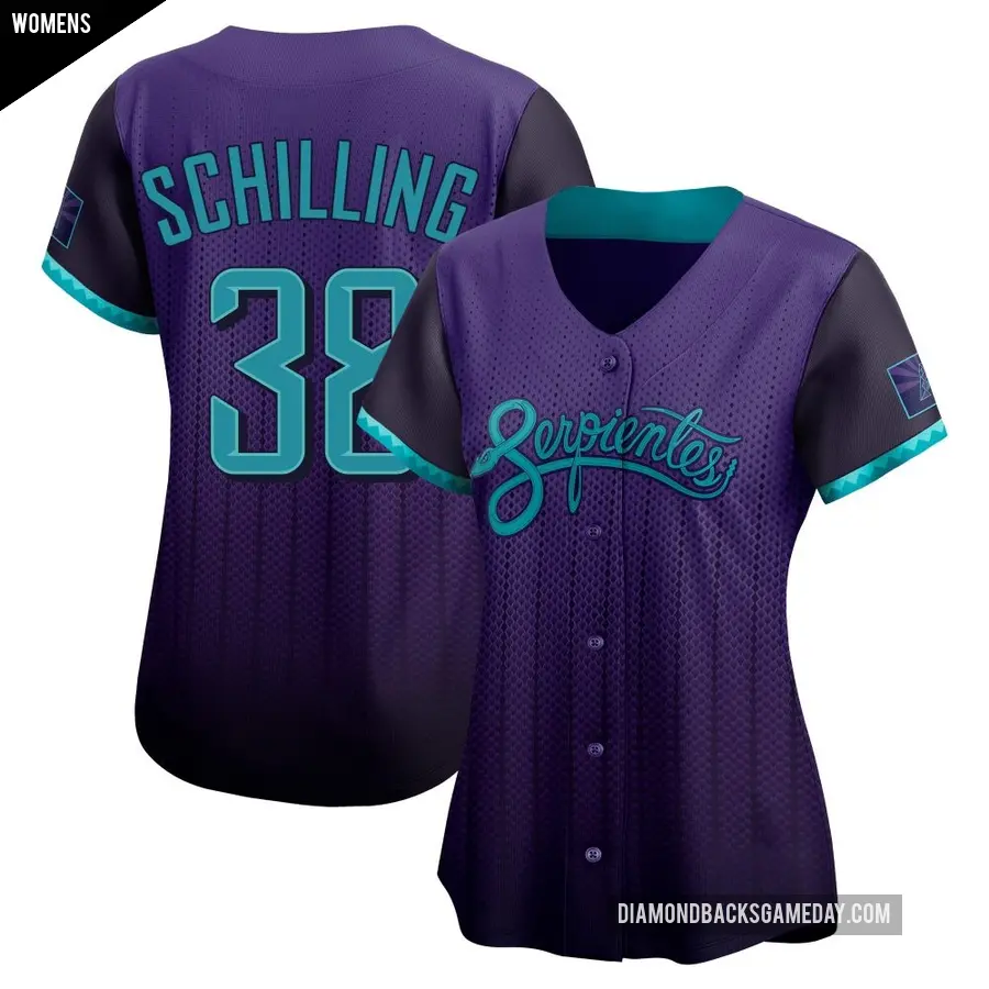 Women's Arizona Diamondbacks ＃38 Curt Schilling Limited Purple 2025 City Connect Jersey