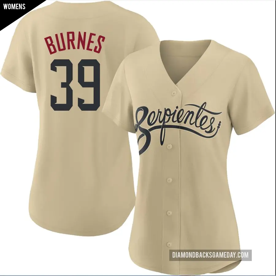 Women's Arizona Diamondbacks ＃39 Corbin Burnes Authentic Gold 2021 City Connect Cool Base Jersey