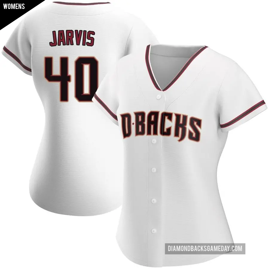 Women's Arizona Diamondbacks ＃40 Bryce Jarvis Authentic White Home Jersey
