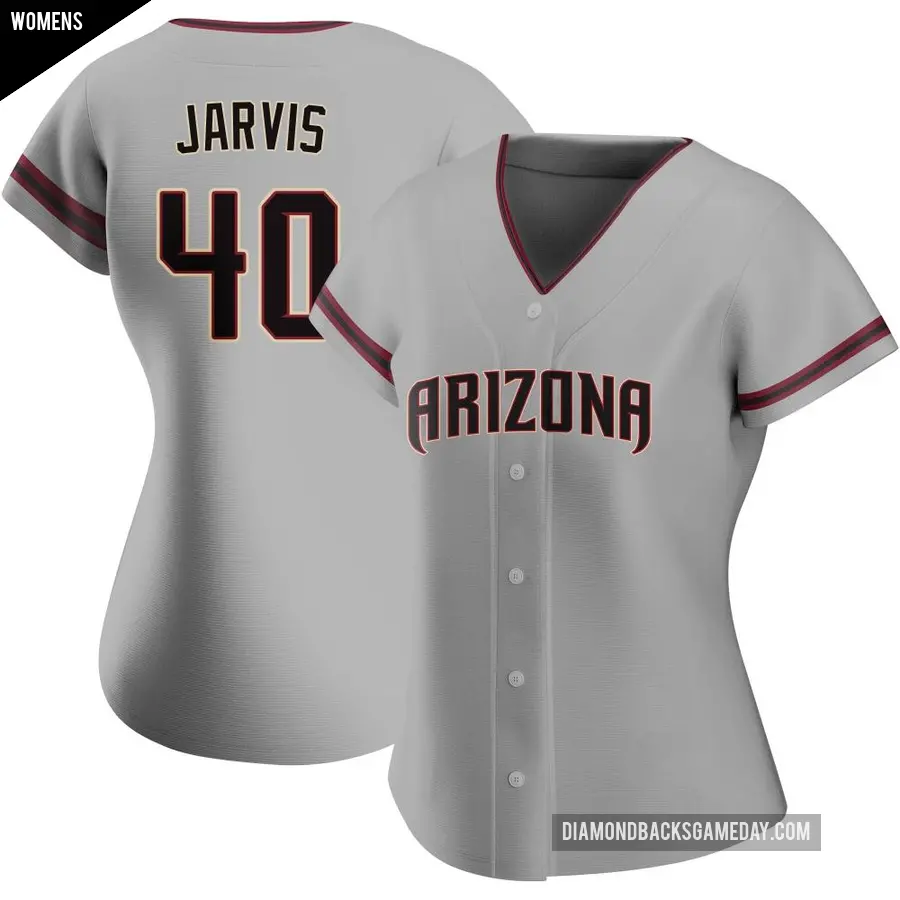 Women's Arizona Diamondbacks ＃40 Bryce Jarvis Replica Gray Road Jersey