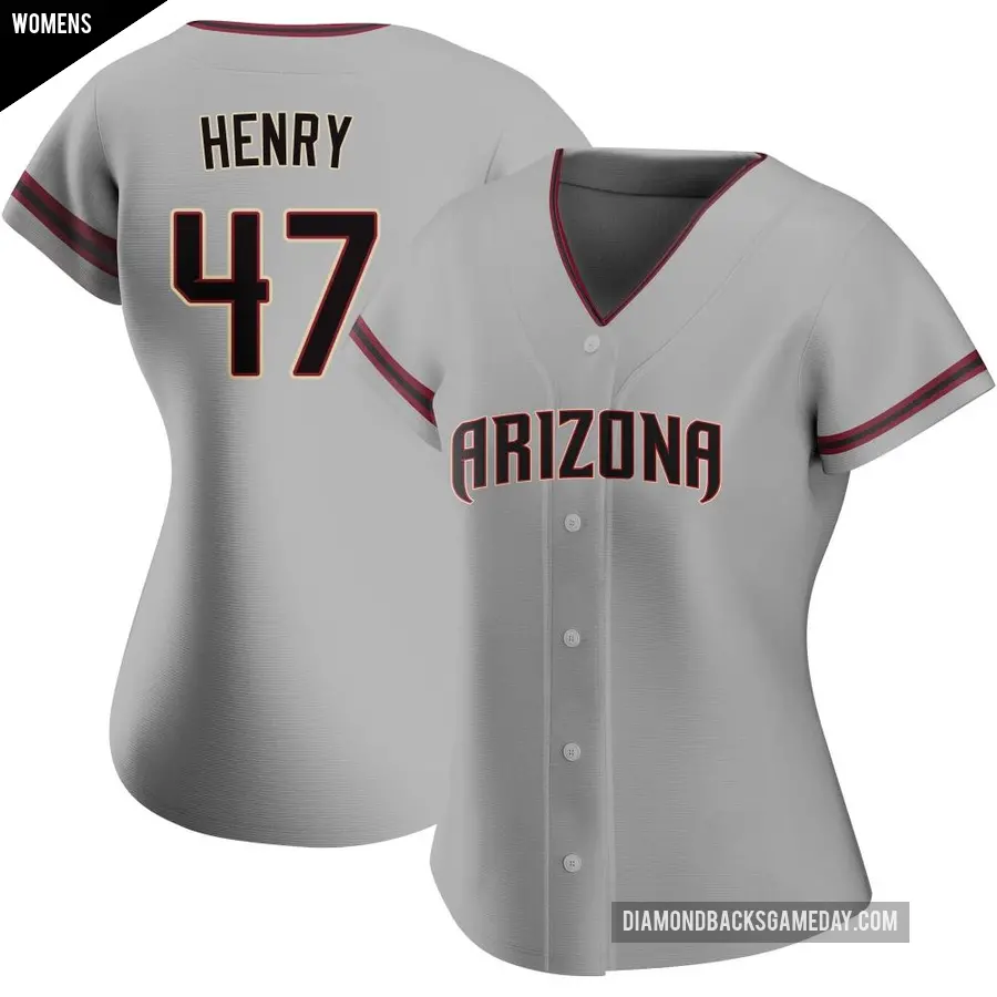 Women's Arizona Diamondbacks ＃47 Tommy Henry Authentic Gray Road Jersey