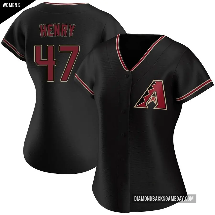 Women's Arizona Diamondbacks ＃47 Tommy Henry Replica Black Alternate Jersey