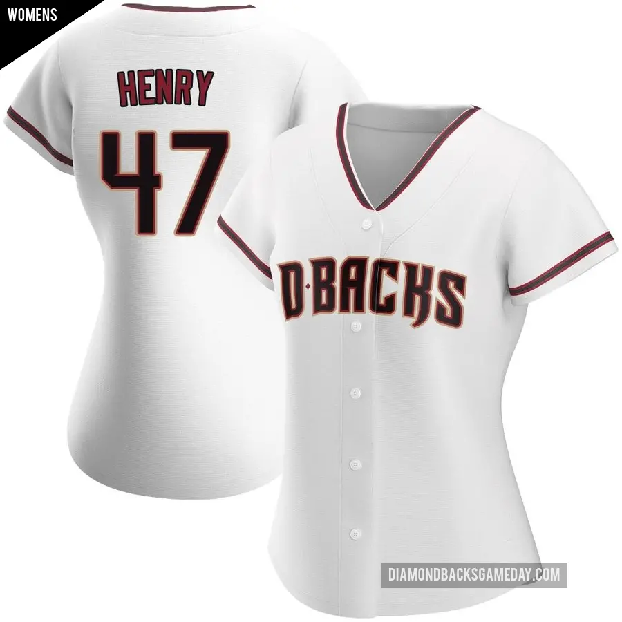 Women's Arizona Diamondbacks ＃47 Tommy Henry Replica White Home Jersey