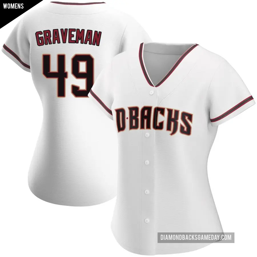 Women's Arizona Diamondbacks ＃49 Kendall Graveman Replica White Home Jersey