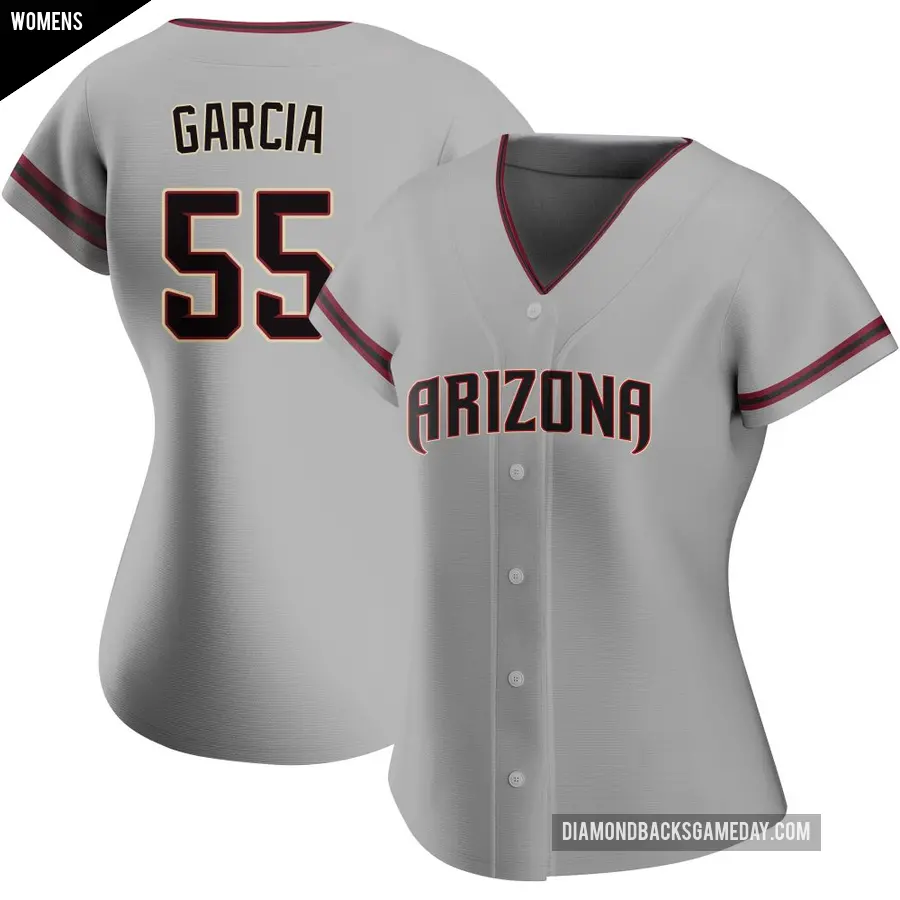 Women's Arizona Diamondbacks ＃55 Brandyn Garcia Authentic Gray Road Jersey