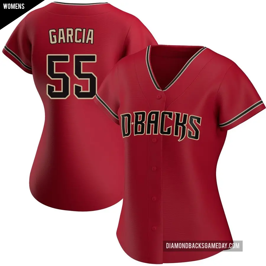 Women's Arizona Diamondbacks ＃55 Brandyn Garcia Replica Red Alternate Jersey