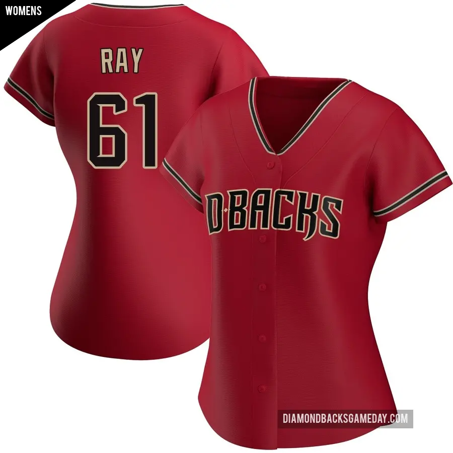 Women's Arizona Diamondbacks ＃61 Dylan Ray Authentic Red Alternate Jersey