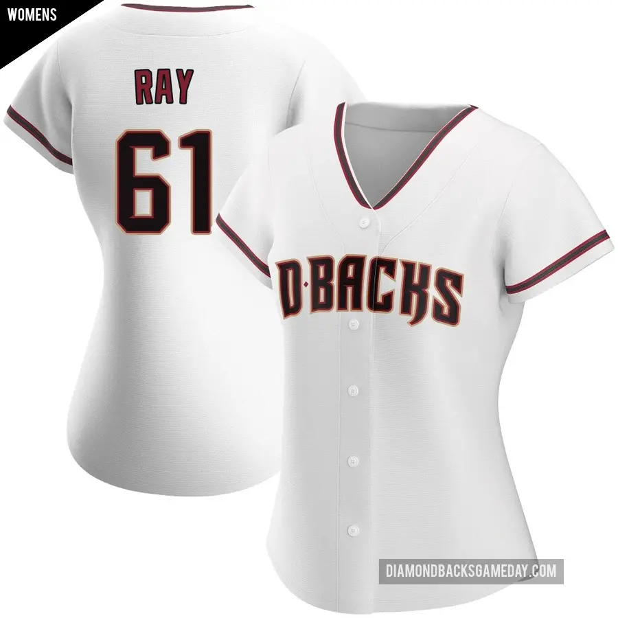 Women's Arizona Diamondbacks ＃61 Dylan Ray Replica White Home Jersey