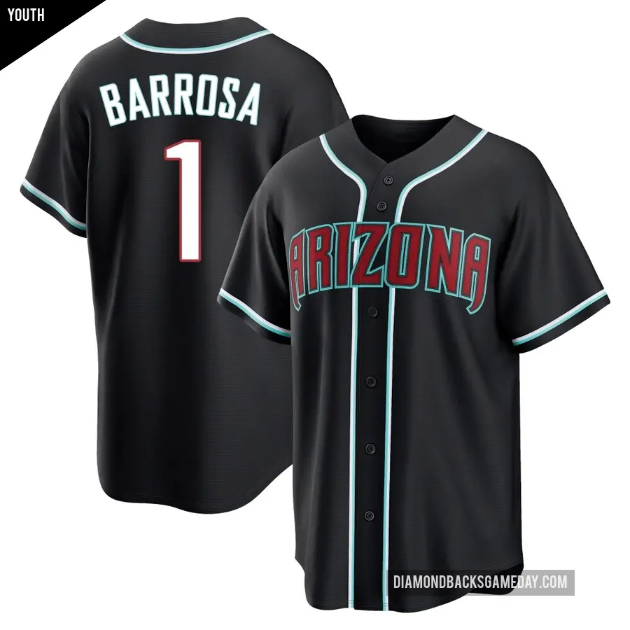 Youth Arizona Diamondbacks ＃1 Jorge Barrosa Replica Black Fashion Out Jersey