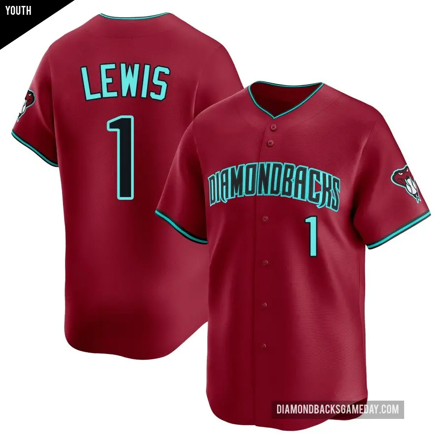 Youth Arizona Diamondbacks ＃1 Kyle Lewis Limited Red Alternate Jersey