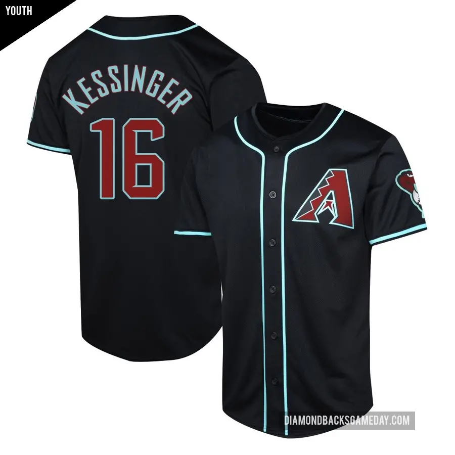 Youth Arizona Diamondbacks ＃16 Grae Kessinger Limited Black Alternate Jersey