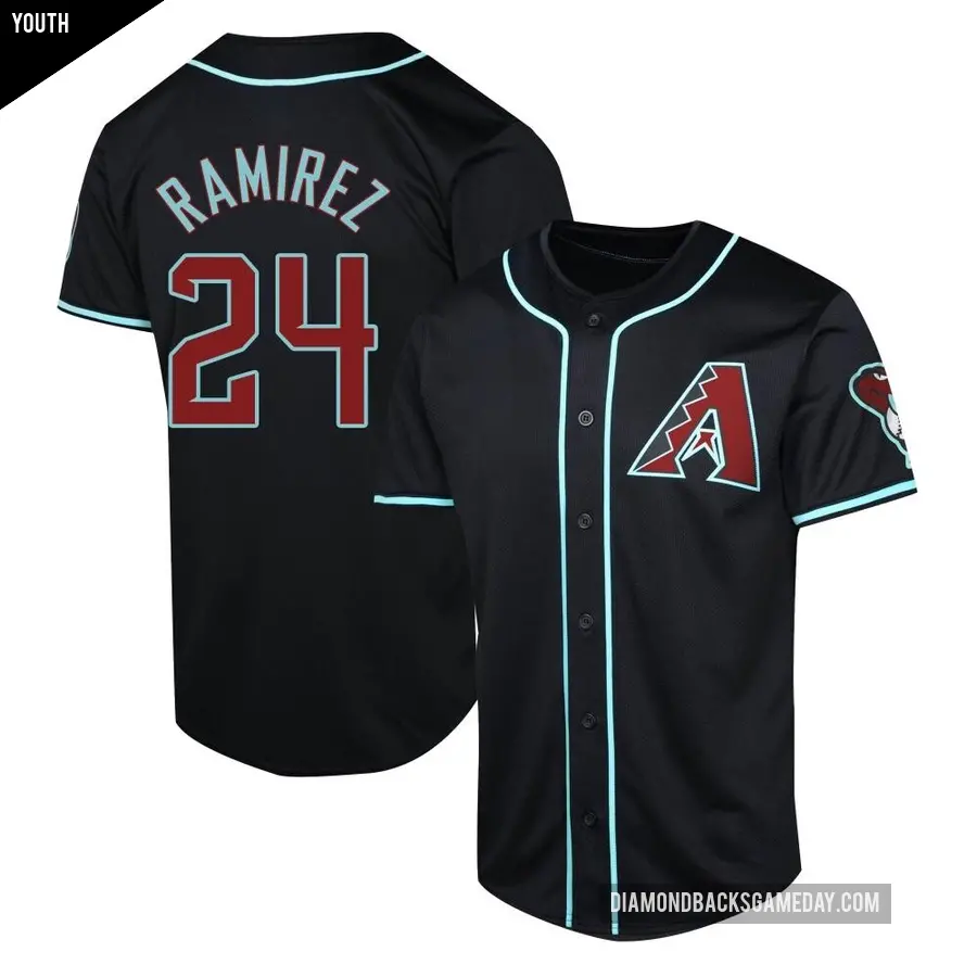 Youth Arizona Diamondbacks ＃24 Noe Ramirez Limited Black Alternate Jersey