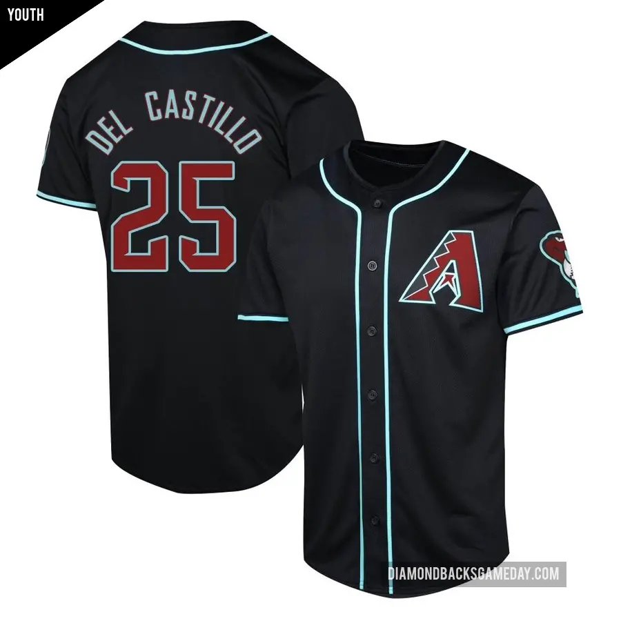 Youth Arizona Diamondbacks ＃25 Adrian Del Castillo Limited Black Alternate Jersey