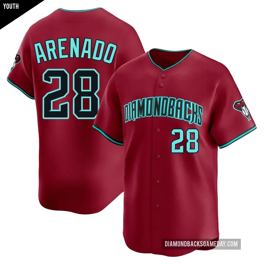 Youth Arizona Diamondbacks ＃28 Nolan Arenado Limited Red Alternate Jersey