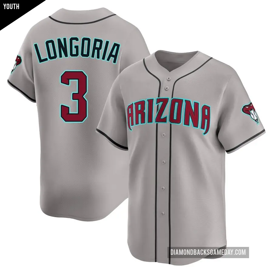 Youth Arizona Diamondbacks ＃3 Evan Longoria Limited Gray Alternate Jersey