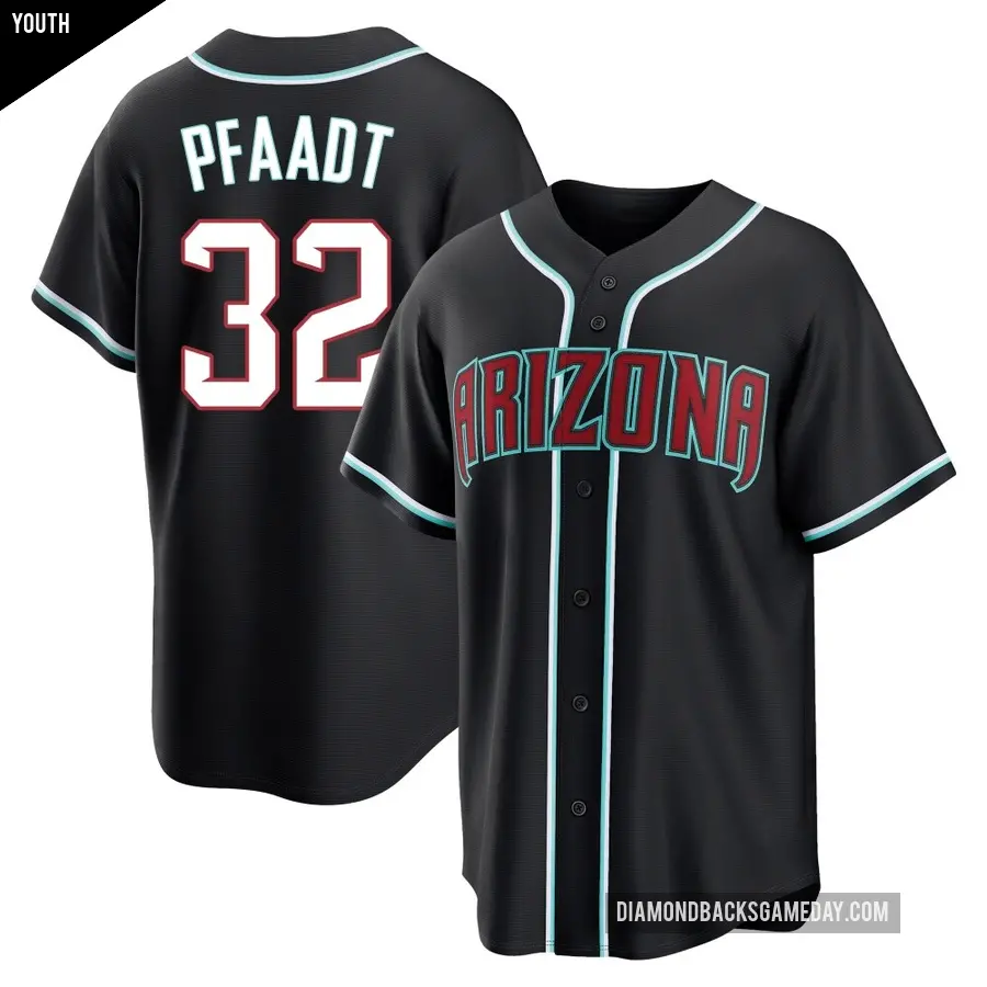 Youth Arizona Diamondbacks ＃32 Brandon Pfaadt Replica Black Fashion Out Jersey