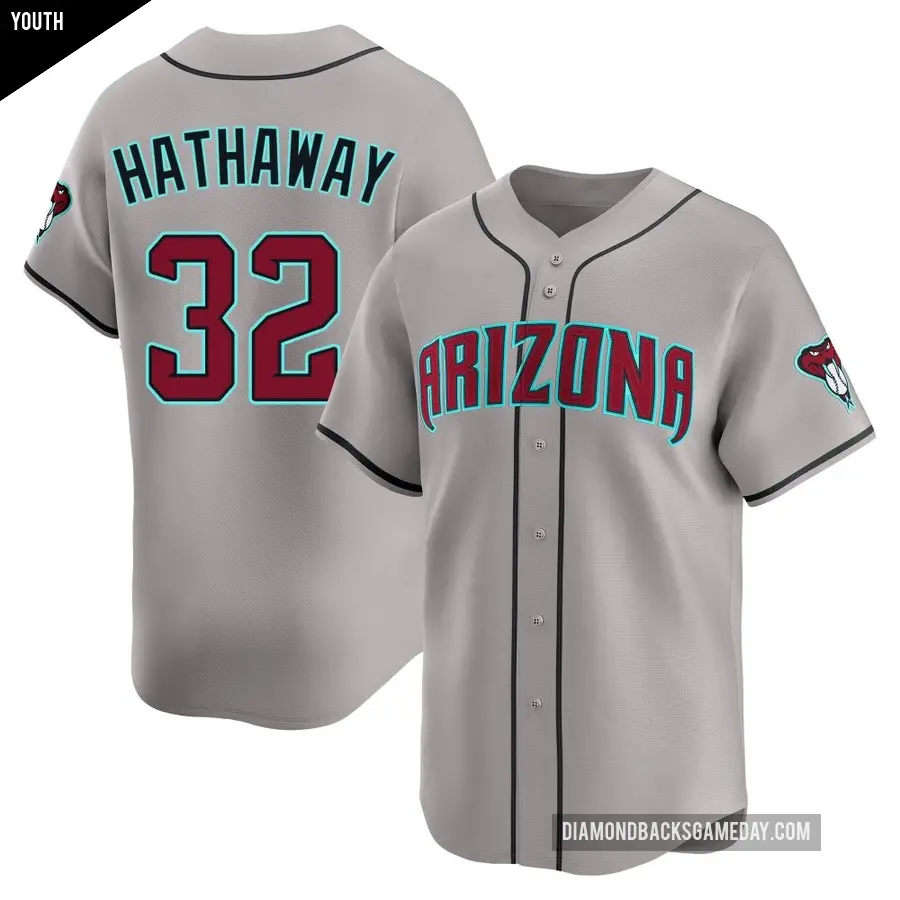 Youth Arizona Diamondbacks ＃32 Steve Hathaway Limited Gray Alternate Jersey