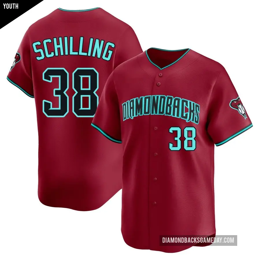 Youth Arizona Diamondbacks ＃38 Curt Schilling Limited Red Alternate Jersey