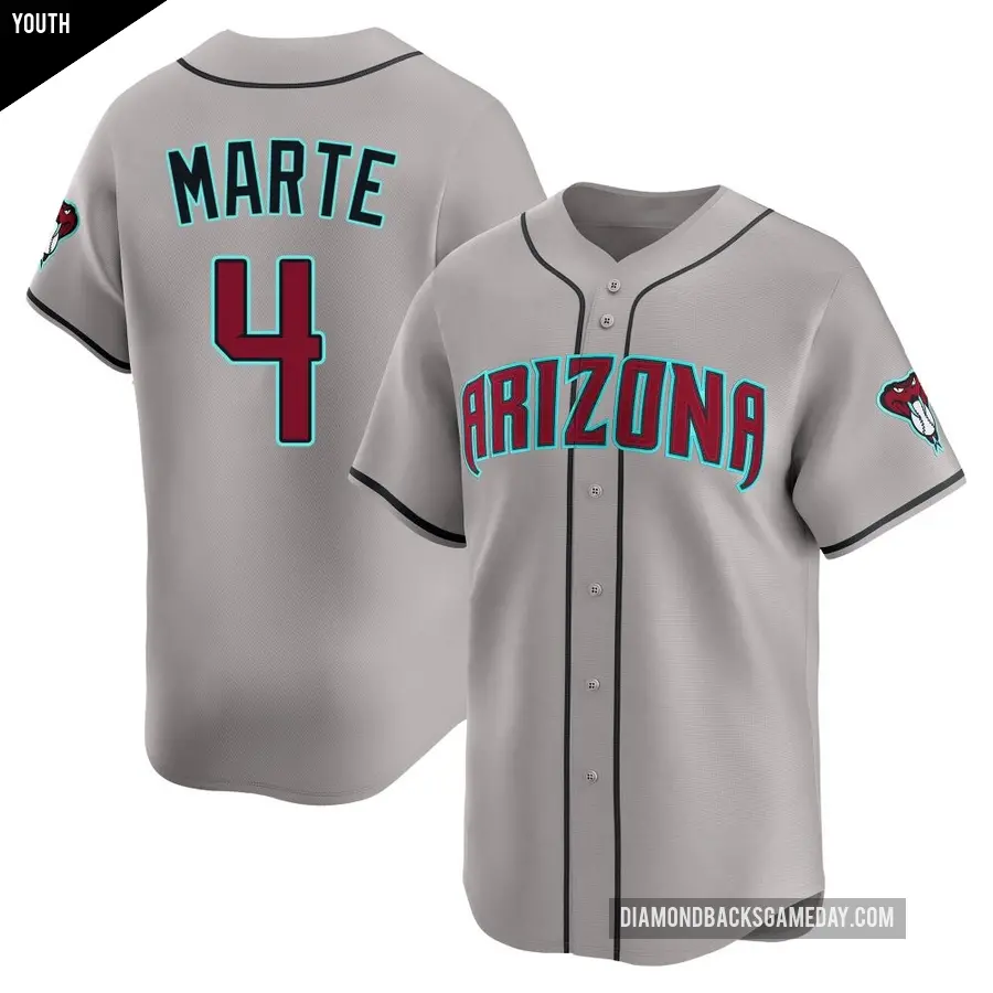 Youth Arizona Diamondbacks ＃4 Ketel Marte Limited Gray Alternate Jersey