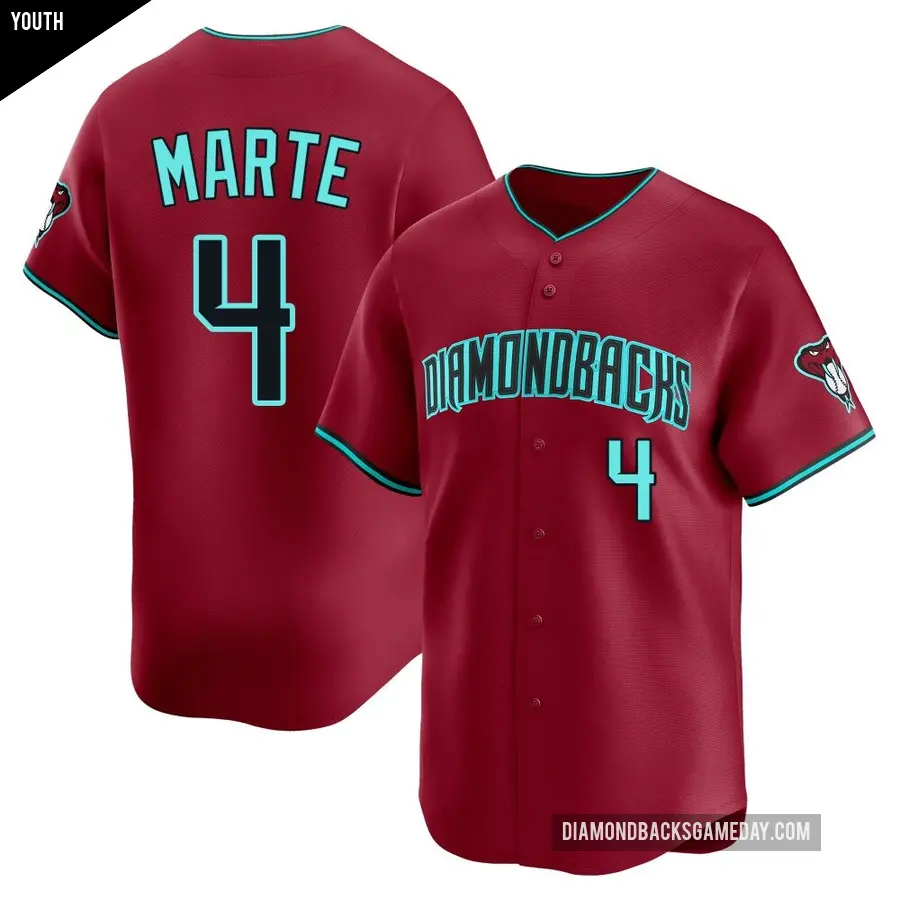 Youth Arizona Diamondbacks ＃4 Ketel Marte Limited Red Alternate Jersey