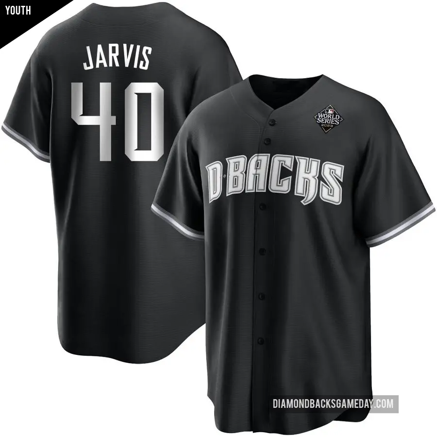 Youth Arizona Diamondbacks ＃40 Bryce Jarvis Replica White Black 2023 World Series Jersey