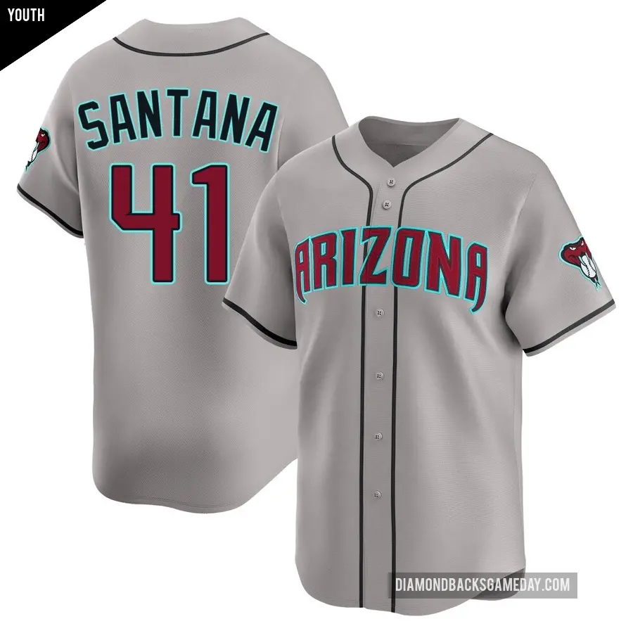 Youth Arizona Diamondbacks ＃41 Carlos Santana Limited Gray Alternate Jersey