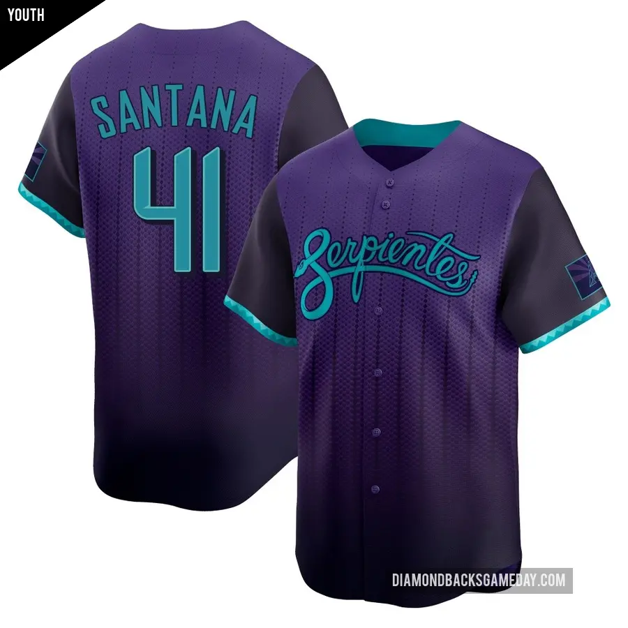 Youth Arizona Diamondbacks ＃41 Carlos Santana Limited Purple 2025 City Connect Jersey