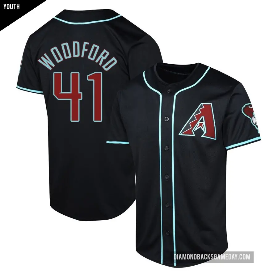 Youth Arizona Diamondbacks ＃41 Jake Woodford Limited Black Alternate Jersey