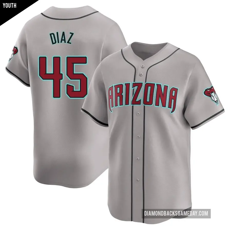 Youth Arizona Diamondbacks ＃45 Yilber Diaz Limited Gray Away Jersey