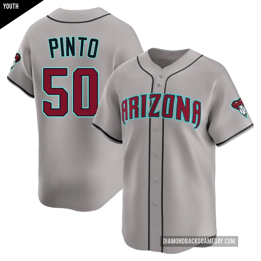 Youth Arizona Diamondbacks ＃50 Rene Pinto Limited Gray Alternate Jersey