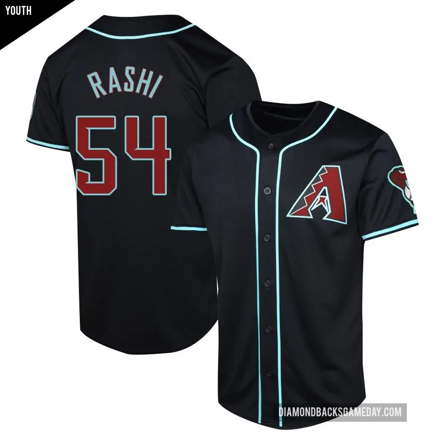 Youth Arizona Diamondbacks ＃54 Taylor Rashi Limited Black Alternate Jersey