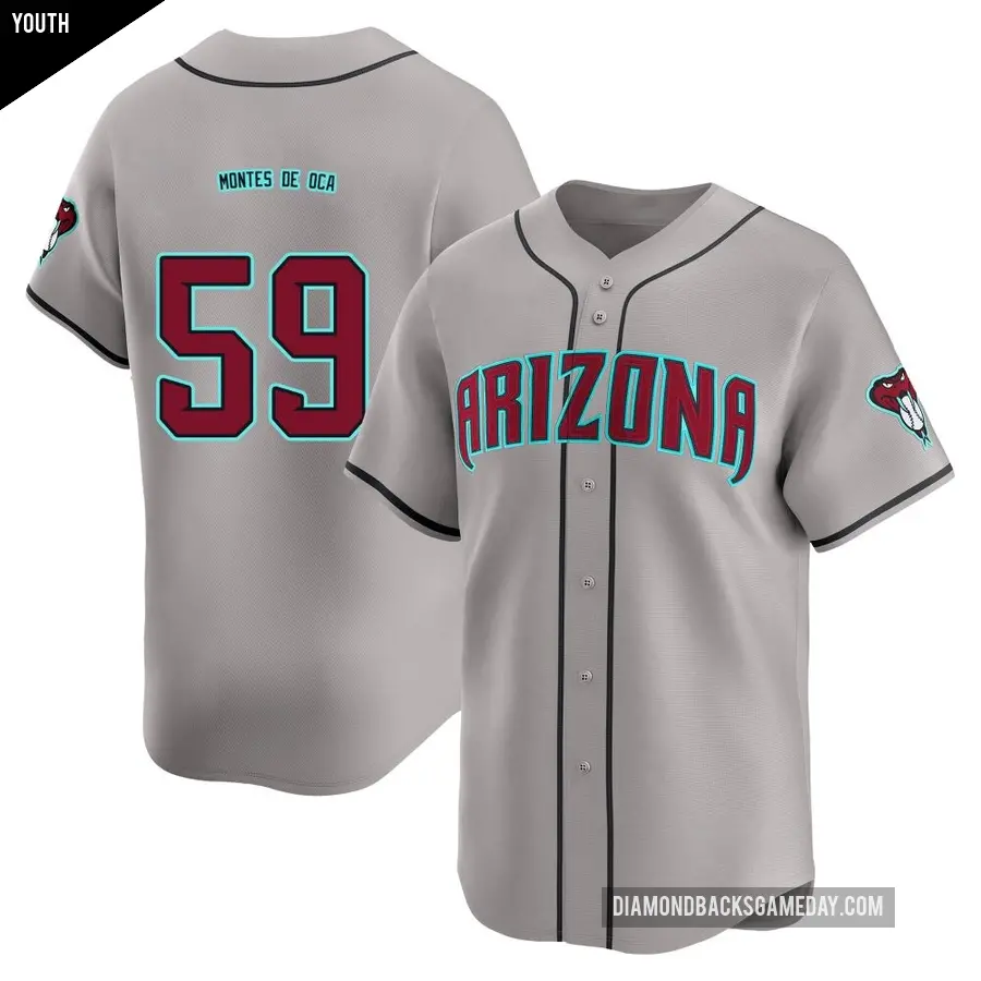 Youth Arizona Diamondbacks ＃59 Christian Montes De Oca Limited Gray Alternate Jersey