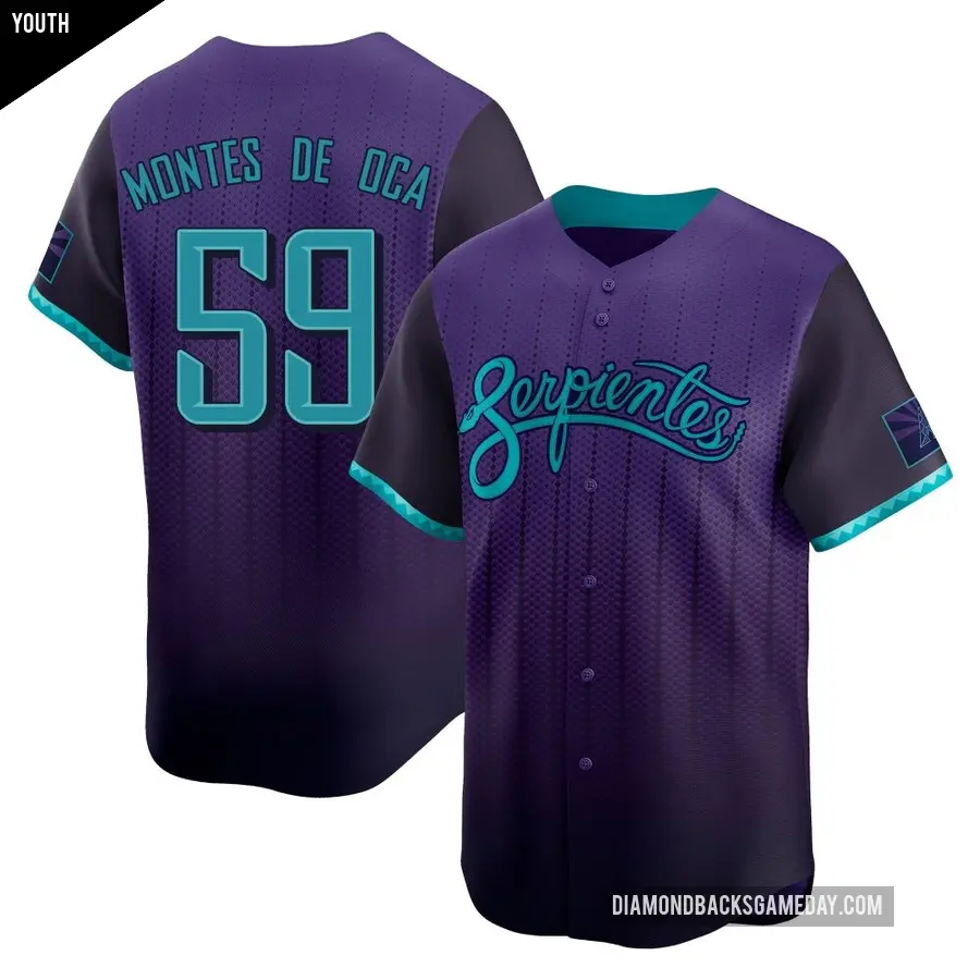 Youth Arizona Diamondbacks ＃59 Christian Montes De Oca Limited Purple 2025 City Connect Jersey