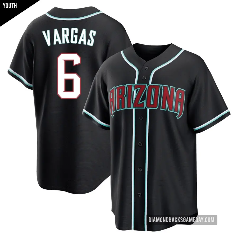 Youth Arizona Diamondbacks ＃6 Ildemaro Vargas Replica Black Fashion Out Jersey