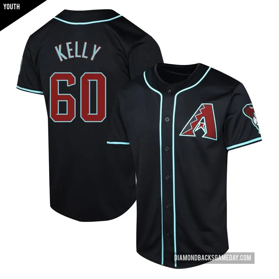 Youth Arizona Diamondbacks ＃60 Casey Kelly Limited Black Alternate Jersey