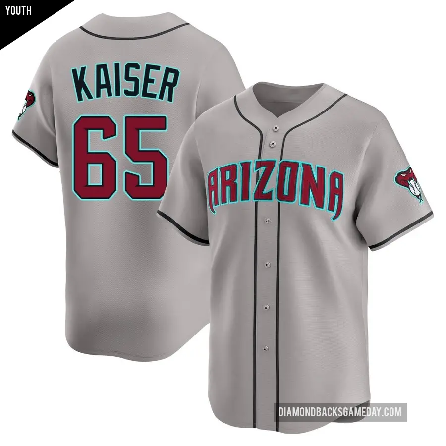 Youth Arizona Diamondbacks ＃65 Connor Kaiser Limited Gray Alternate Jersey