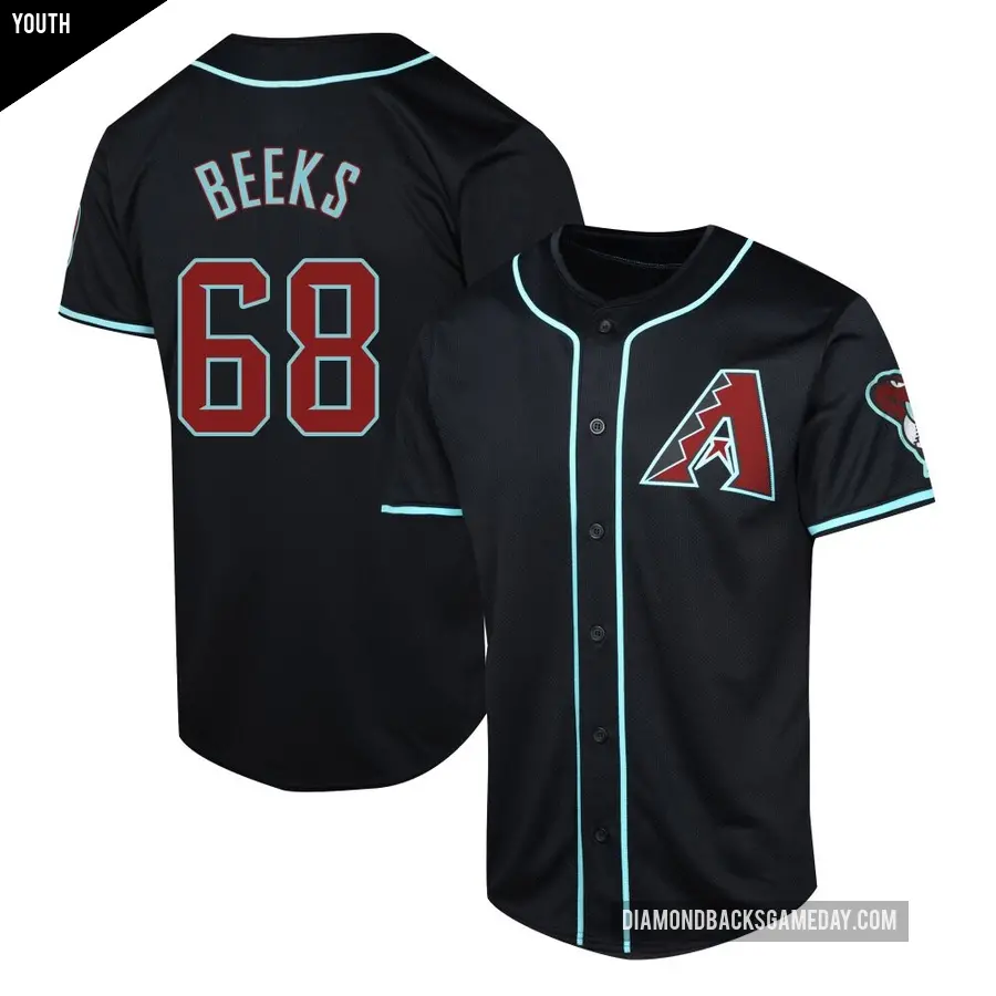 Youth Arizona Diamondbacks ＃68 Jalen Beeks Limited Black Alternate Jersey