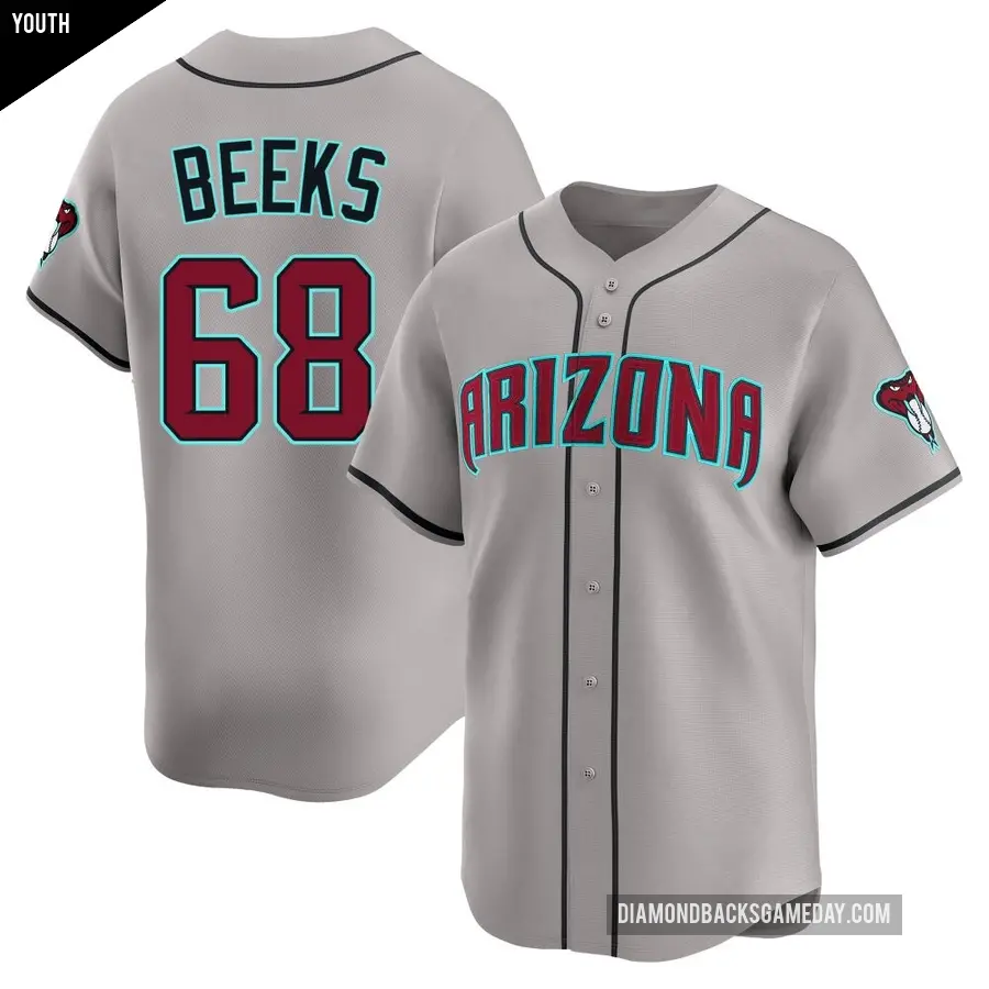 Youth Arizona Diamondbacks ＃68 Jalen Beeks Limited Gray Alternate Jersey
