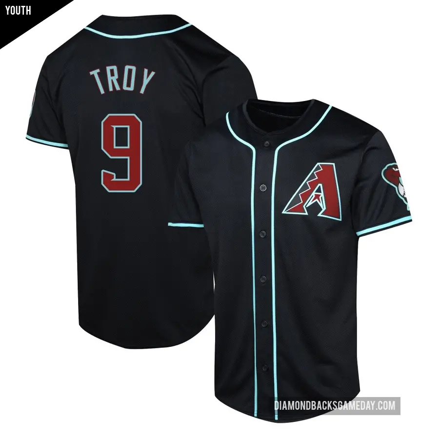 Youth Arizona Diamondbacks ＃9 Tommy Troy Limited Black Alternate Jersey